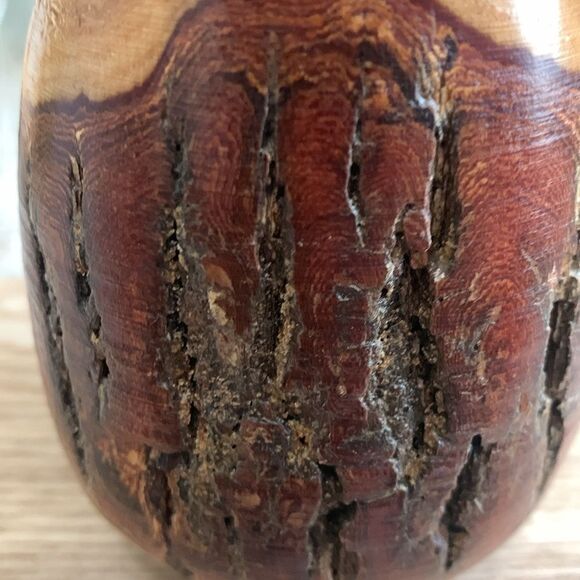 Rustic Live Edge Hand Turned Wooden Vase - Picture 6 of 17